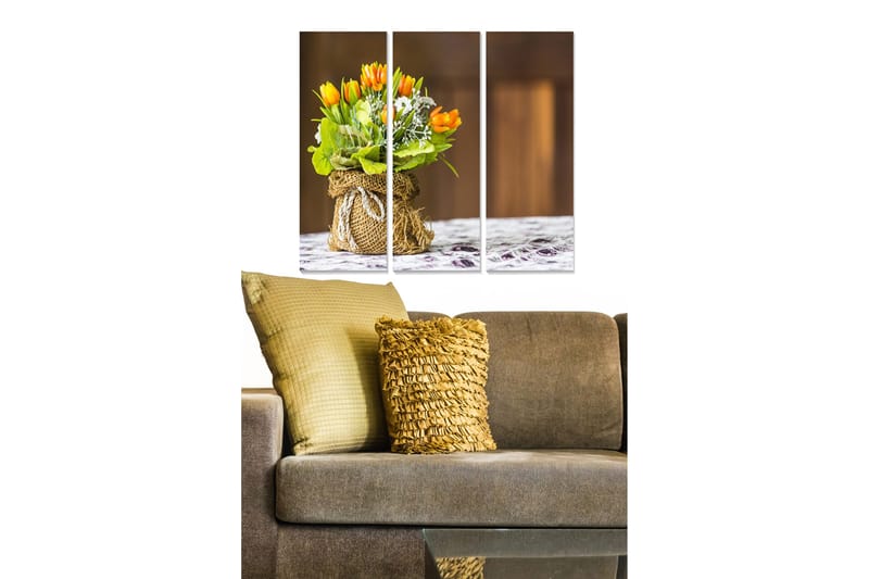 Canvastavla Floral 3-pack Flerfärgad, 20x50 cm