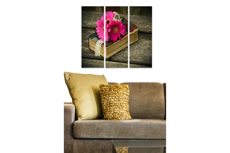 Canvastavla Floral 3-pack Flerfärgad, 20x50 cm