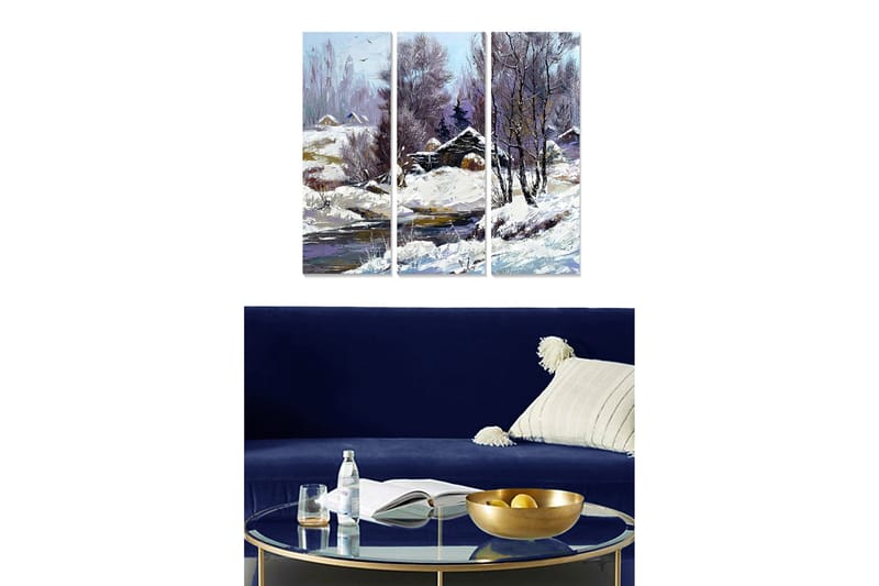 Canvastavla Floral 3-pack Flerfärgad, 20x50 cm