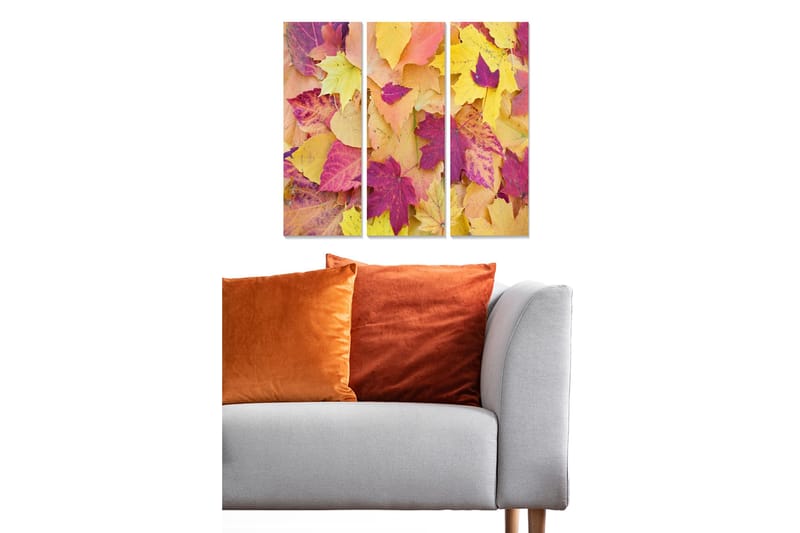 Canvastavla Floral 3-pack Flerfärgad, 20x50 cm
