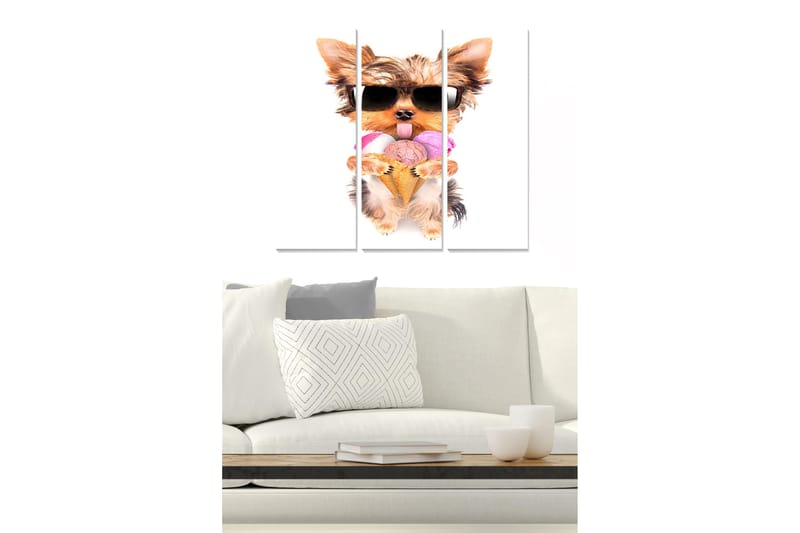 Canvastavla Floral 3-pack Flerfärgad, 20x50 cm