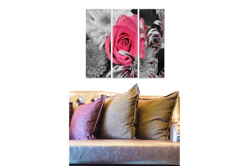 Canvastavla Floral 3-pack Flerfärgad, 20x50 cm