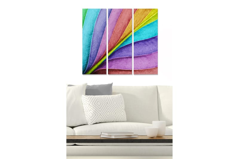 Canvastavla Floral 3-pack Flerfärgad, 20x50 cm