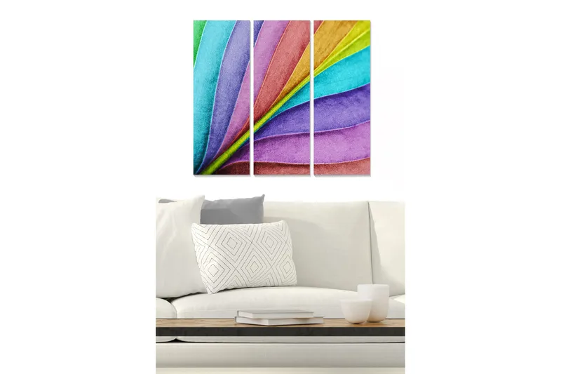 Canvastavla Floral 3-pack Flerfärgad, 20x50 cm