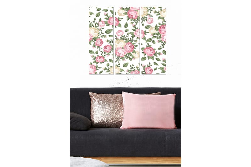 Canvastavla Floral 3-pack Flerfärgad, 20x50 cm
