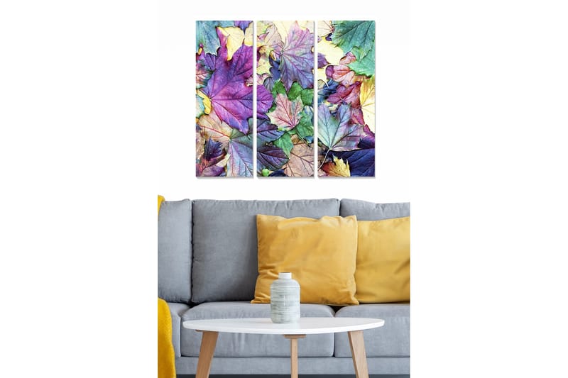 Canvastavla Floral 3-pack Flerfärgad, 20x50 cm