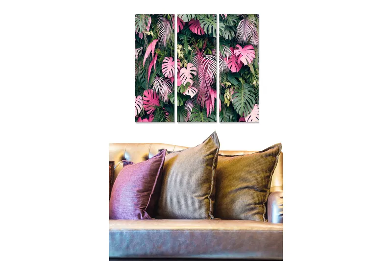 Canvastavla Floral 3-pack Flerfärgad, 20x50 cm