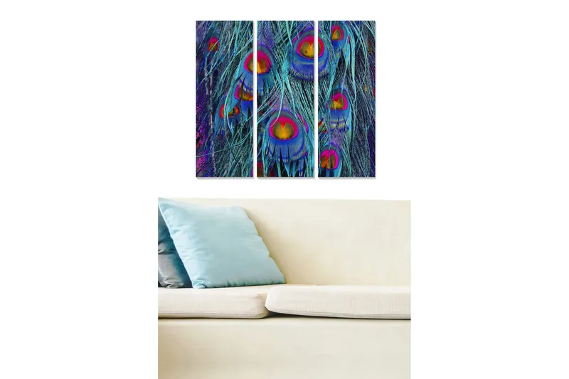 Canvastavla Floral 3-pack Flerfärgad, 20x50 cm