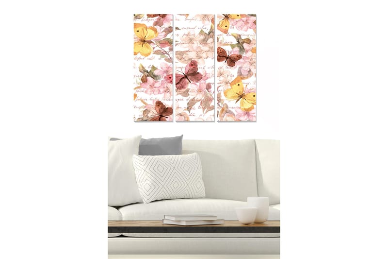 Canvastavla Floral 3-pack Flerfärgad - 20x50 cm - Inredning - Tavlor & posters - Canvastavla