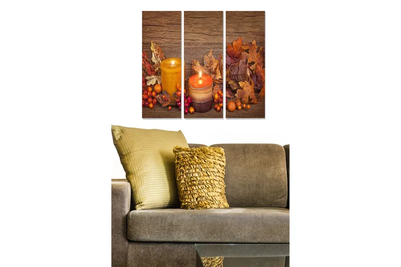 Canvastavla Floral 3-pack Flerfärgad, 20x50 cm
