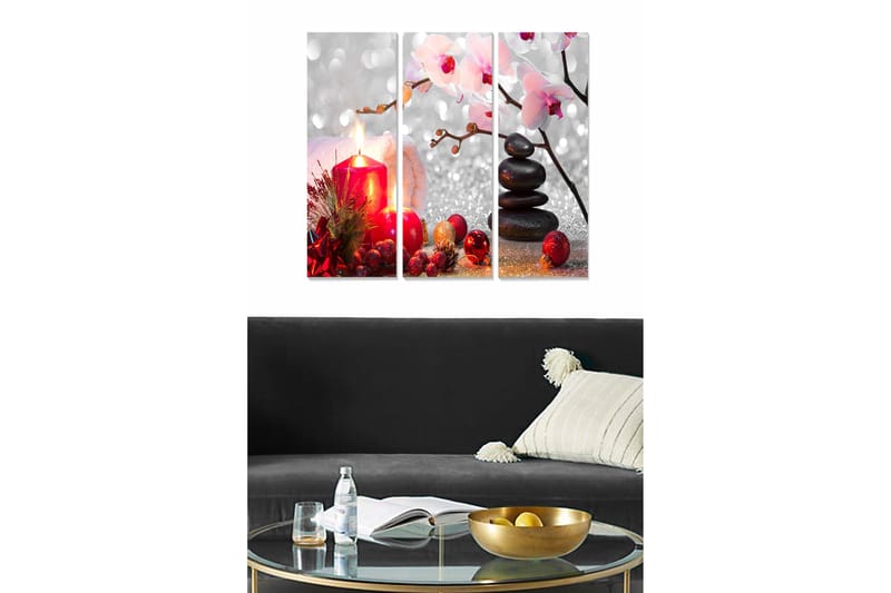 Canvastavla Floral 3-pack Flerfärgad, 20x50 cm