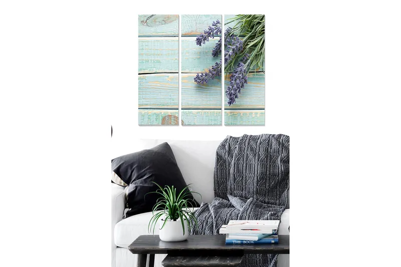 Canvastavla Floral 3-pack Flerfärgad, 20x50 cm