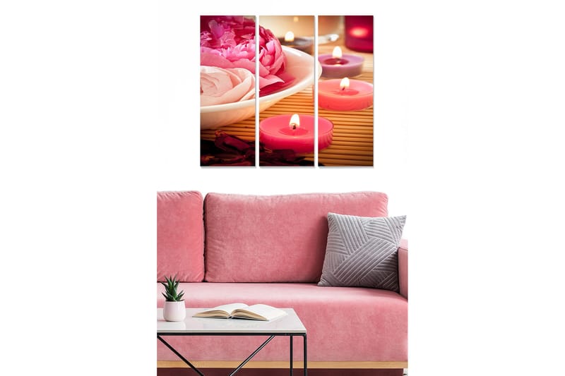 Canvastavla Floral 3-pack Flerfärgad, 20x50 cm