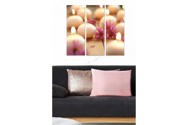 Canvastavla Floral 3-pack Flerfärgad, 20x50 cm