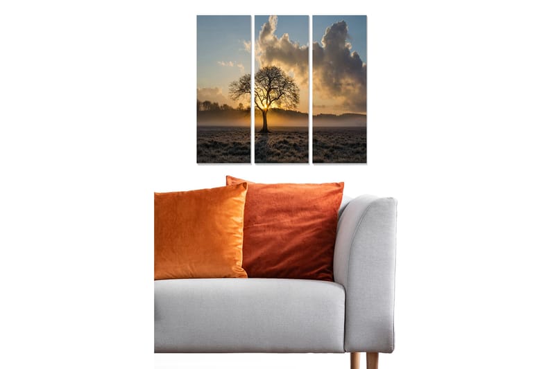 Canvastavla Floral 3-pack Flerfärgad, 20x50 cm