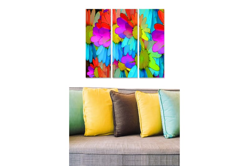 Canvastavla Floral 3-pack Flerfärgad - 20x50 cm - Inredning - Tavlor & posters - Canvastavla