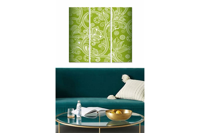 Canvastavla Floral 3-pack Flerfärgad, 20x50 cm