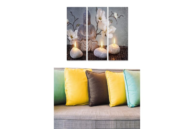 Canvastavla Floral 3-pack Flerfärgad, 20x50 cm