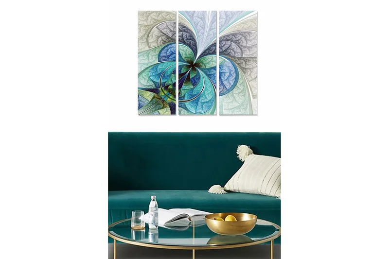 Canvastavla Floral 3-pack Flerfärgad, 20x50 cm