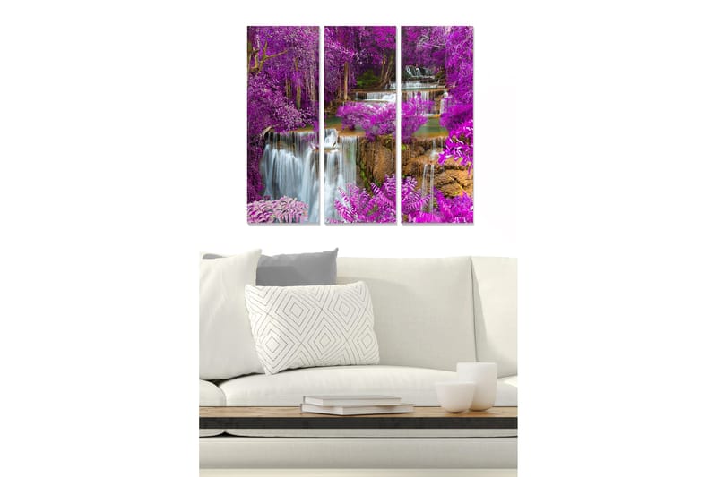 Canvastavla Floral 3-pack Flerfärgad, 20x50 cm