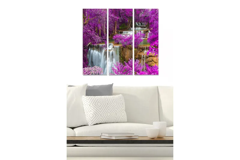 Canvastavla Floral 3-pack Flerfärgad, 20x50 cm