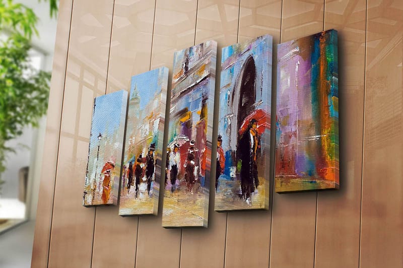 Canvastavla Floral 5-pack Flerfärgad - 19x60 cm - Inredning - Tavlor & posters - Canvastavla