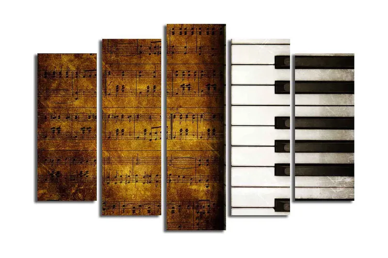 Canvastavla Floral 5-pack Flerfärgad, 19x60 cm