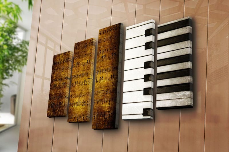 Canvastavla Floral 5-pack Flerfärgad - 19x60 cm - Inredning - Tavlor & posters - Canvastavla