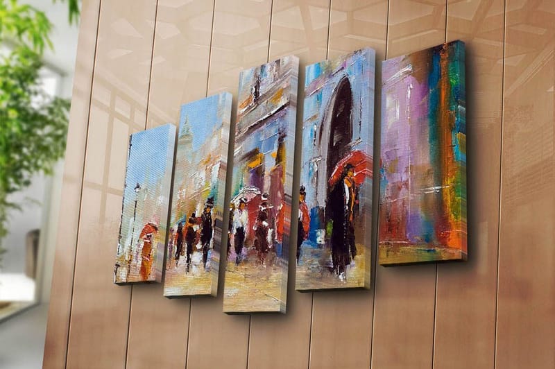 Canvastavla Floral 5-pack Flerfärgad - 19x60 cm - Inredning - Tavlor & posters - Canvastavla