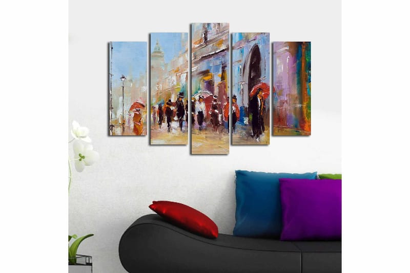 Canvastavla Floral 5-pack Flerfärgad - 19x60 cm - Inredning - Tavlor & posters - Canvastavla