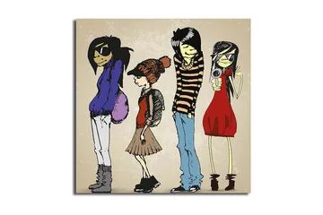 Canvastavla Floral Flerfärgad - 45x45 cm - Inredning - Tavlor & posters - Canvastavla