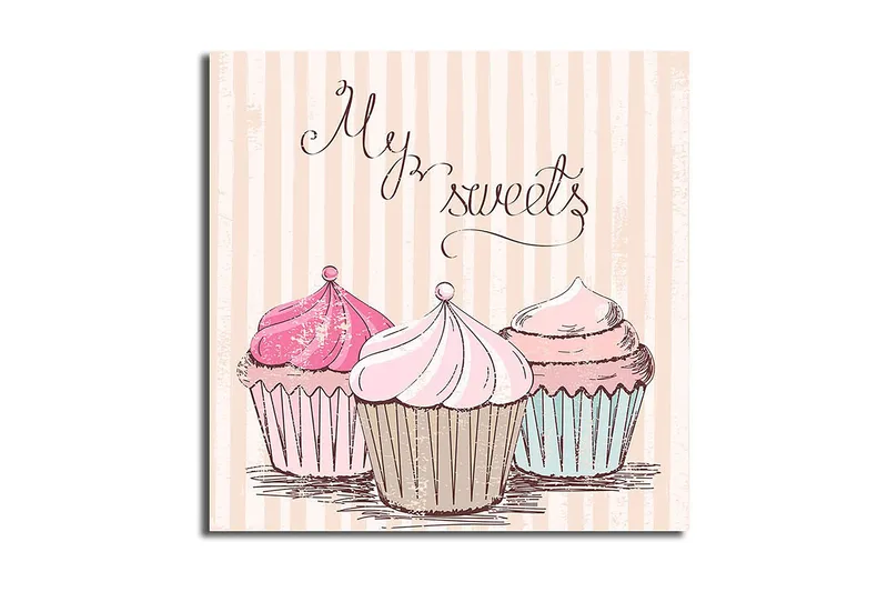 Canvastavla Floral Flerfärgad, 45x45 cm