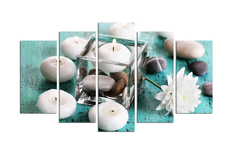 Canvastavla Flowers 5-pack Flerfärgad, 20x60 cm