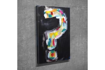 Canvastavla - Frågetecken i färgglad stil - Svart / Vit / Gul - Inredning - Tavlor & posters - Canvastavla