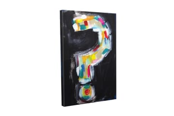 Canvastavla - Frågetecken i färgglad stil - Svart / Vit / Gul - Inredning - Tavlor & posters - Canvastavla