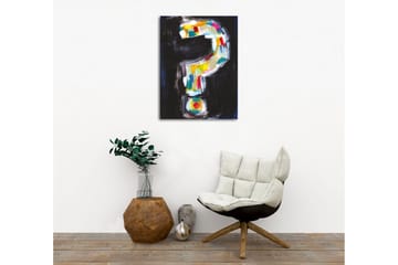 Canvastavla - Frågetecken i färgglad stil - Svart / Vit / Gul - Inredning - Tavlor & posters - Canvastavla