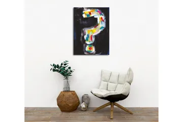 Canvastavla - Frågetecken i färgglad stil - Svart / Vit / Gul - Inredning - Tavlor & posters - Canvastavla