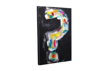 Canvastavla - Frågetecken i färgglad stil - Svart / Vit / Gul - Inredning - Tavlor & posters - Canvastavla