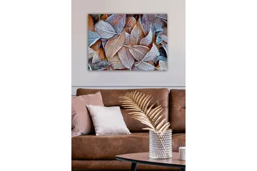 Canvastavla - Frostiga höstlöv i varma nyanser - Orange / Grå / Vit - Inredning - Tavlor & posters - Canvastavla