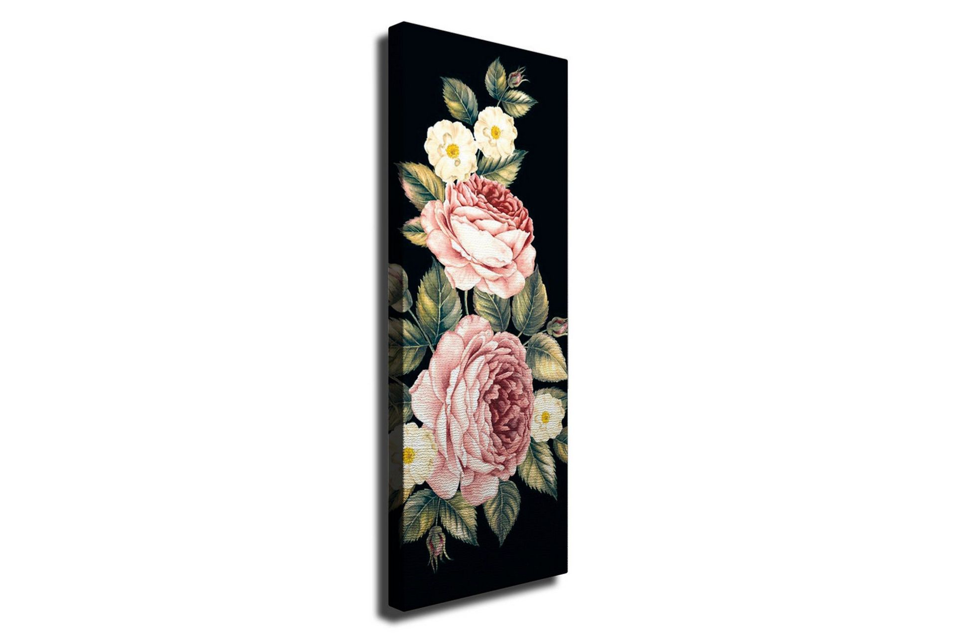 Canvastavla - Färgrik bukett av rosor och blommor - Rosa / Grön / Vit