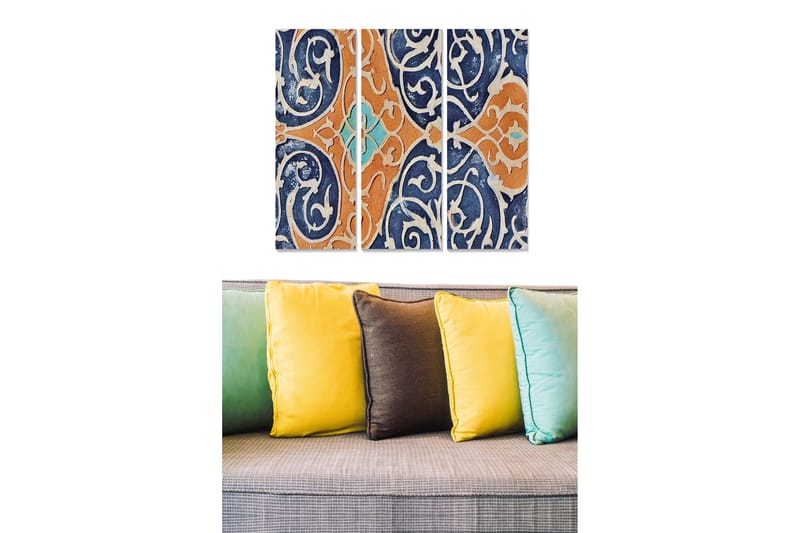 Canvastavla Geometric 3-pack Flerfärgad - 20x50 cm - Inredning - Tavlor & posters - Canvastavla