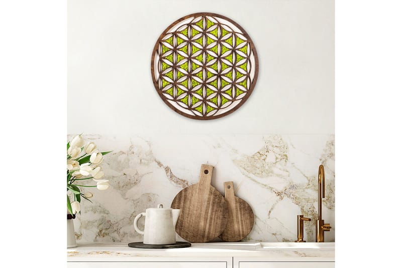 Canvastavla Geometric - Grön/Brun/Vit - Inredning - Tavlor & posters - Canvastavla