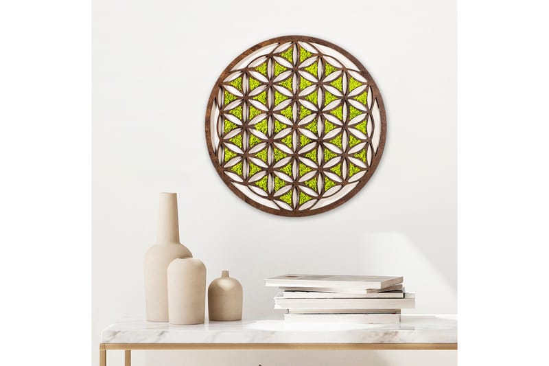 Canvastavla Geometric - Grön/Brun/Vit - Inredning - Tavlor & posters - Canvastavla