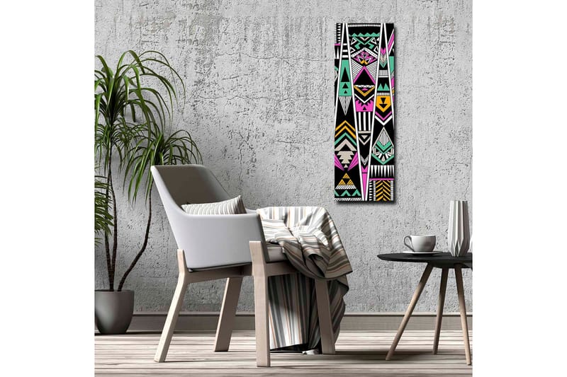 Canvastavla - Geometrisk komposition med färgglada mönster - Svart / Turkos / Rosa - Inredning - Tavlor & posters - Canvastavla