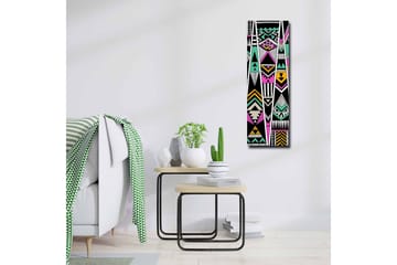 Canvastavla - Geometrisk komposition med färgglada mönster - Svart / Turkos / Rosa - Inredning - Tavlor & posters - Canvastavla