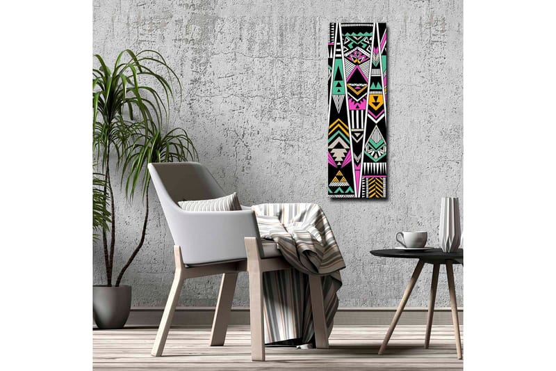 Canvastavla - Geometrisk komposition med färgglada mönster - Svart / Turkos / Rosa - Inredning - Tavlor & posters - Canvastavla