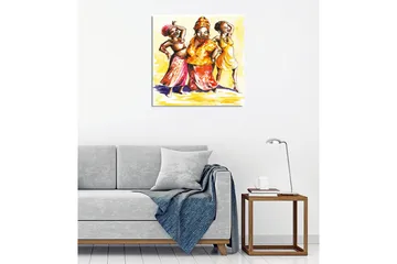 Canvastavla - Glada kvinnor i färgglada kläder som dansar - Gul / Orange / Rosa - Inredning - Tavlor & posters - Canvastavla