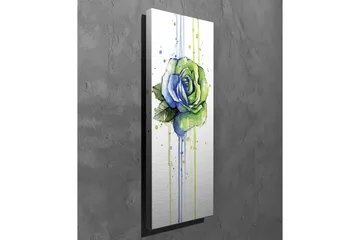 Canvastavla - Grön och blå ros med droppande akvarelleffekter - Grön / Blå - Inredning - Tavlor & posters - Canvastavla