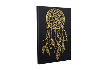 Canvastavla - Gyllene drömfångare med detaljerade mönster och hängen - Guld / Svart - Inredning - Tavlor & posters - Canvastavla