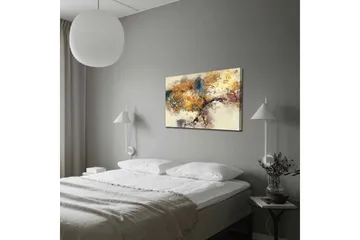 Canvastavla - Gyllene trädgrenar mot en mjuk bakgrund - Guld / Brun / Blå - Inredning - Tavlor & posters - Canvastavla